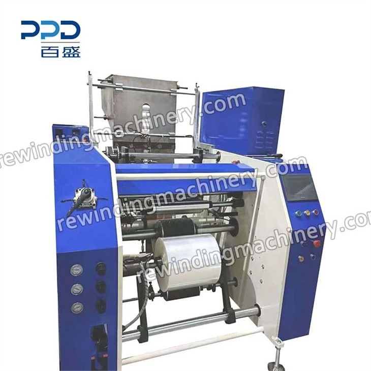 Sepenuhnya Otomatis 4 Shaft Food Cling Film Rewinder Perforasi